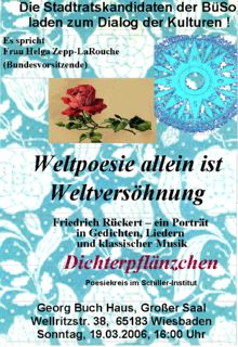 Plakat &uuml;ber die B&uuml;So-Kulturveranstaltung